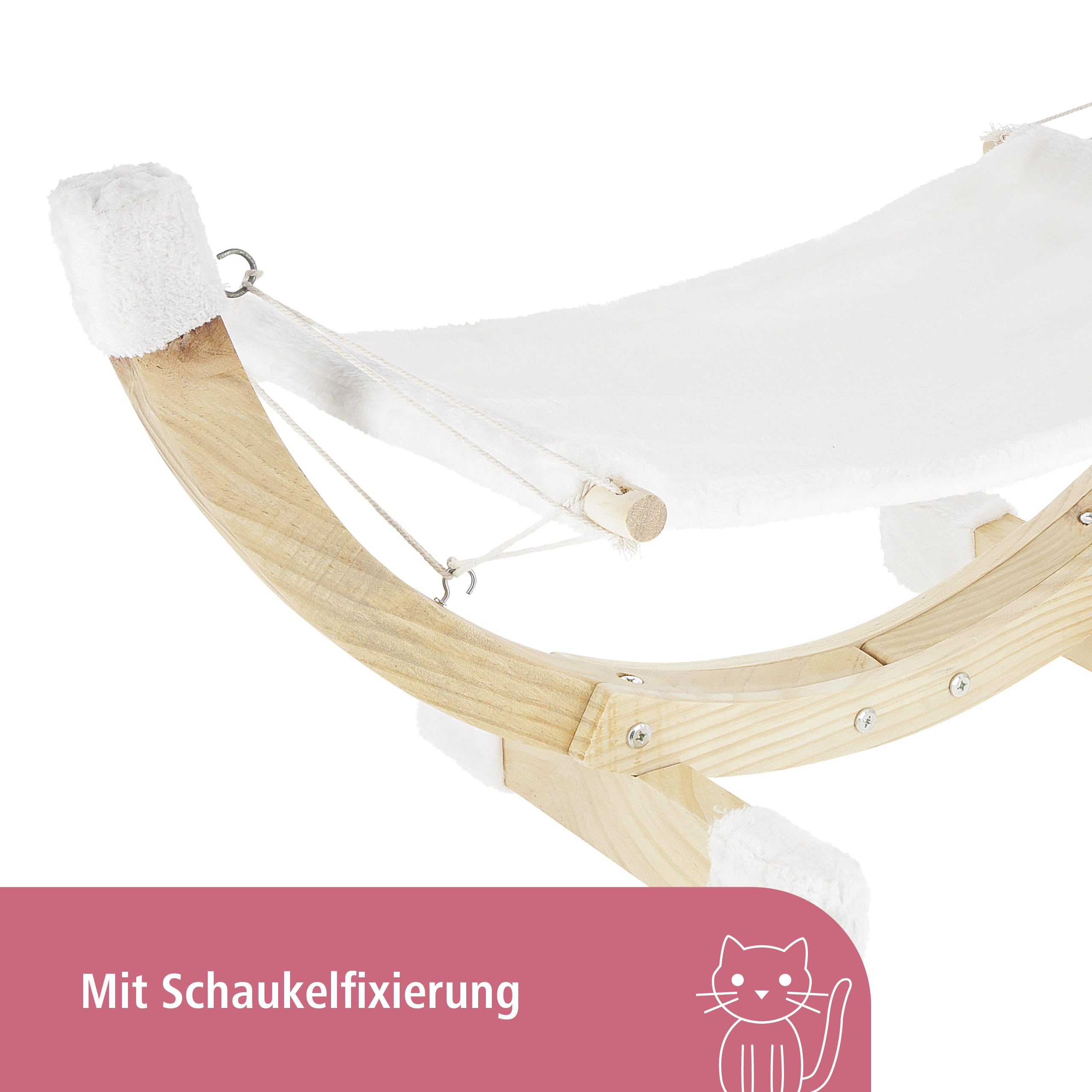 Kerbl Siesta Hammock Wood Frame, 73 x 36 x 34 cm, White