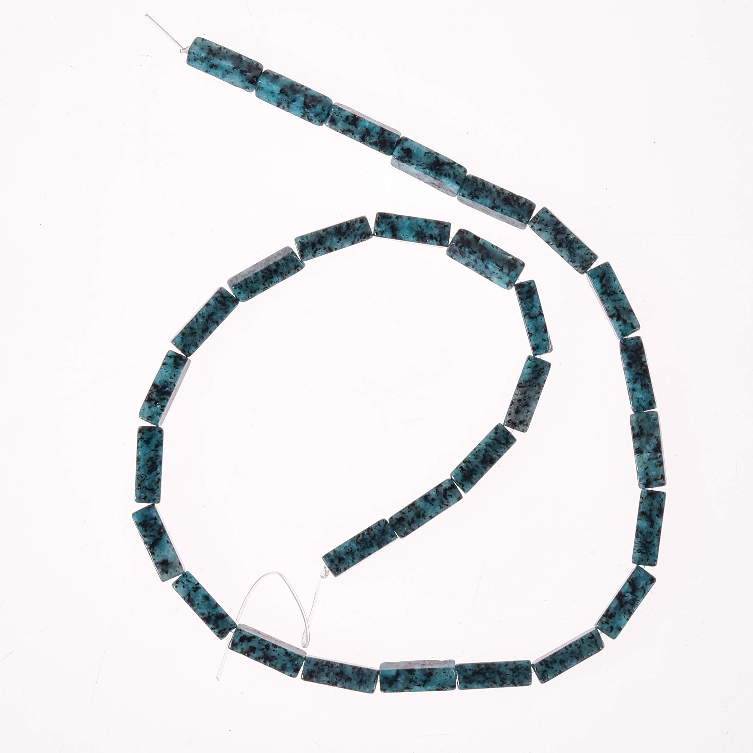 Asingeloo30PCS 4X13mm Natural African Turquoise Gemstone Loose Beads Tube Energy Stone Healing Power for Jewelry Making 15.5" a Strand