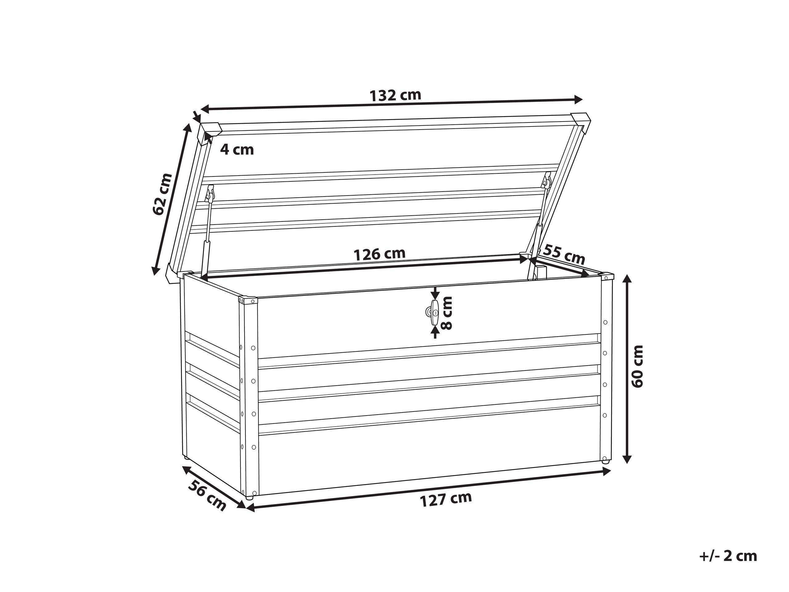 Beliani Große Metall-Gartentruhe 400 l grau Kissenbox Auflagenbox für die Terrasse wasserdicht Aufbewahrungsbox Gartenbox Cebrosa