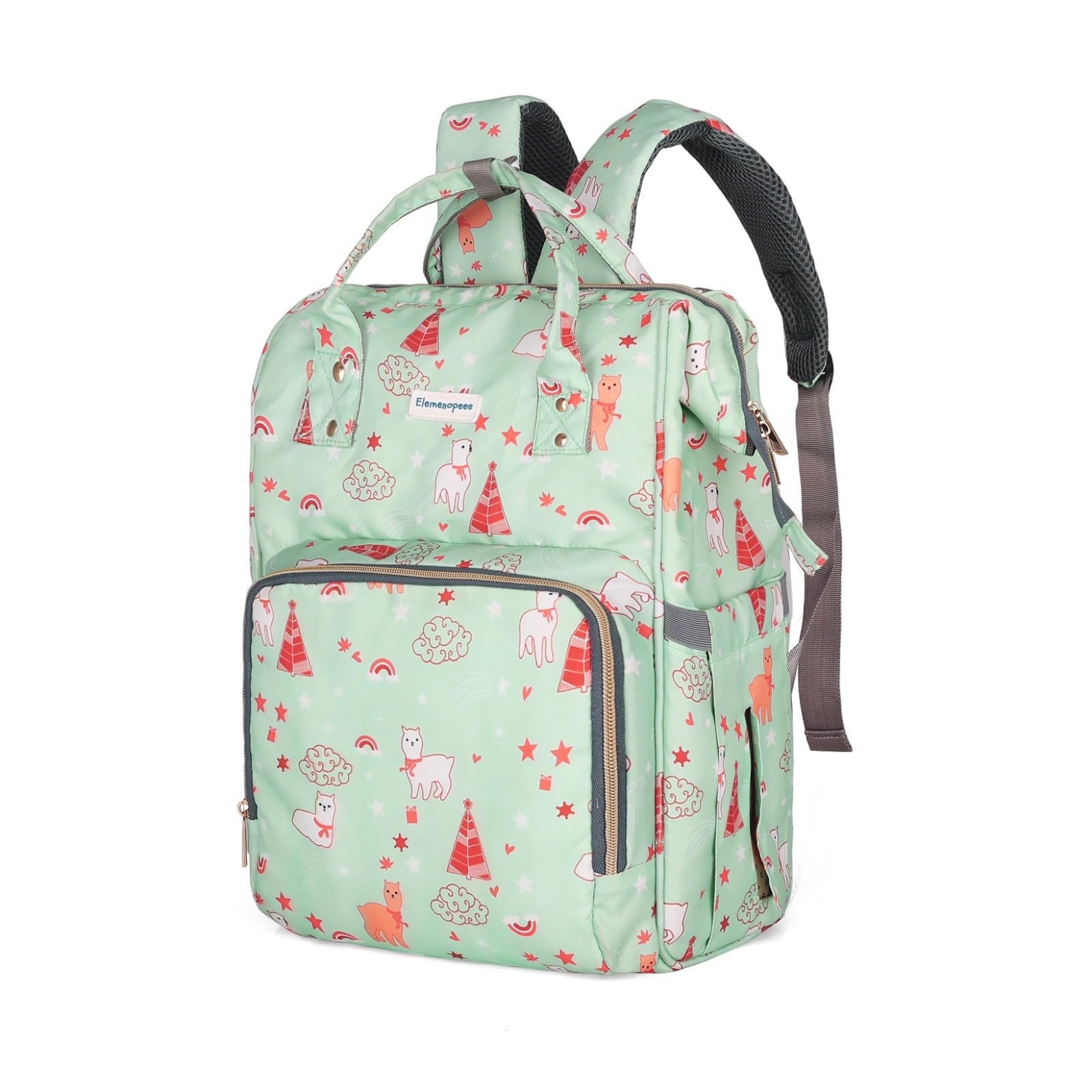 Elemenopeee Polyester Premium Baby Diaper Bag For Mothers | Spacious Waterproof Backpack With Multiple Pockets For Easy Organization | Stylish And Durable (Mint Green)-image-26