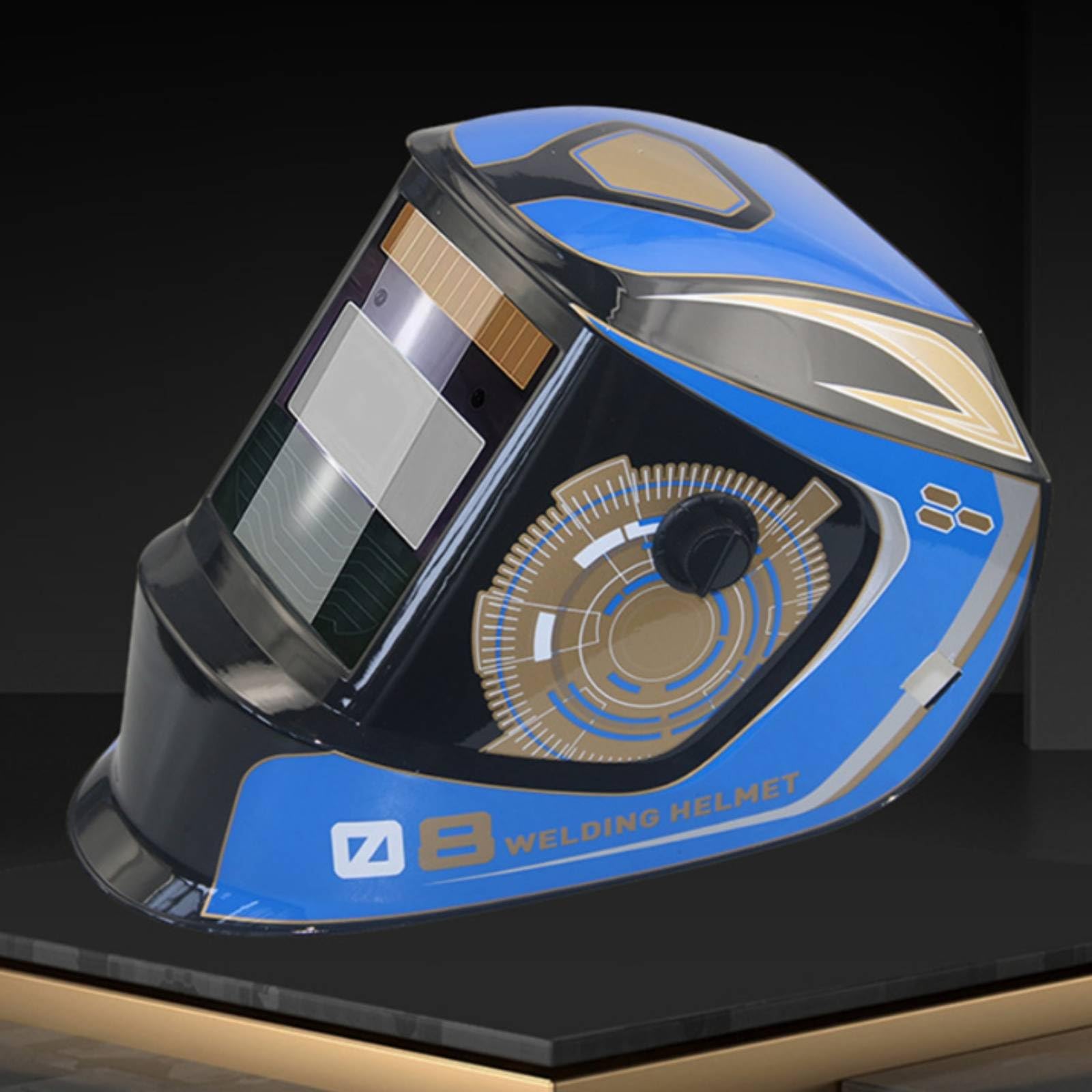 Pantalla de Soldadura Máscara Casco con Oscurecimiento Automático Solar Protección Ocular Clara /1/1/1 Material PA PP, Casco De Soldadura De Color Verdadero + Adaptador