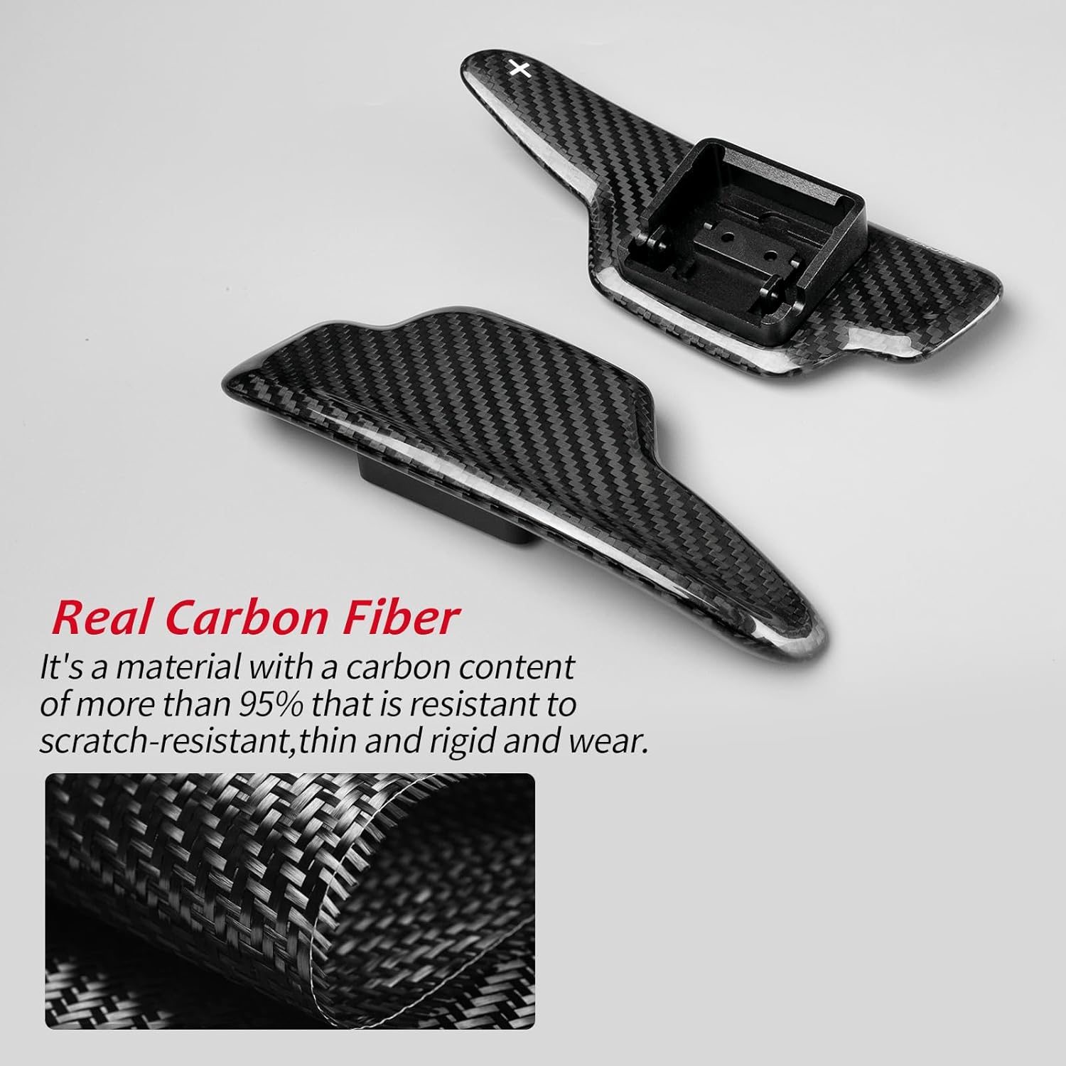 T-carbon Replacement Paddle Shifter Compatible with Corvette C8 Z51 Z06 2020-2026, Steering Wheel Shift Paddle, Carbon Fiber Steering Wheel Extensions,Car Refitting Decoration Accessories(Black)