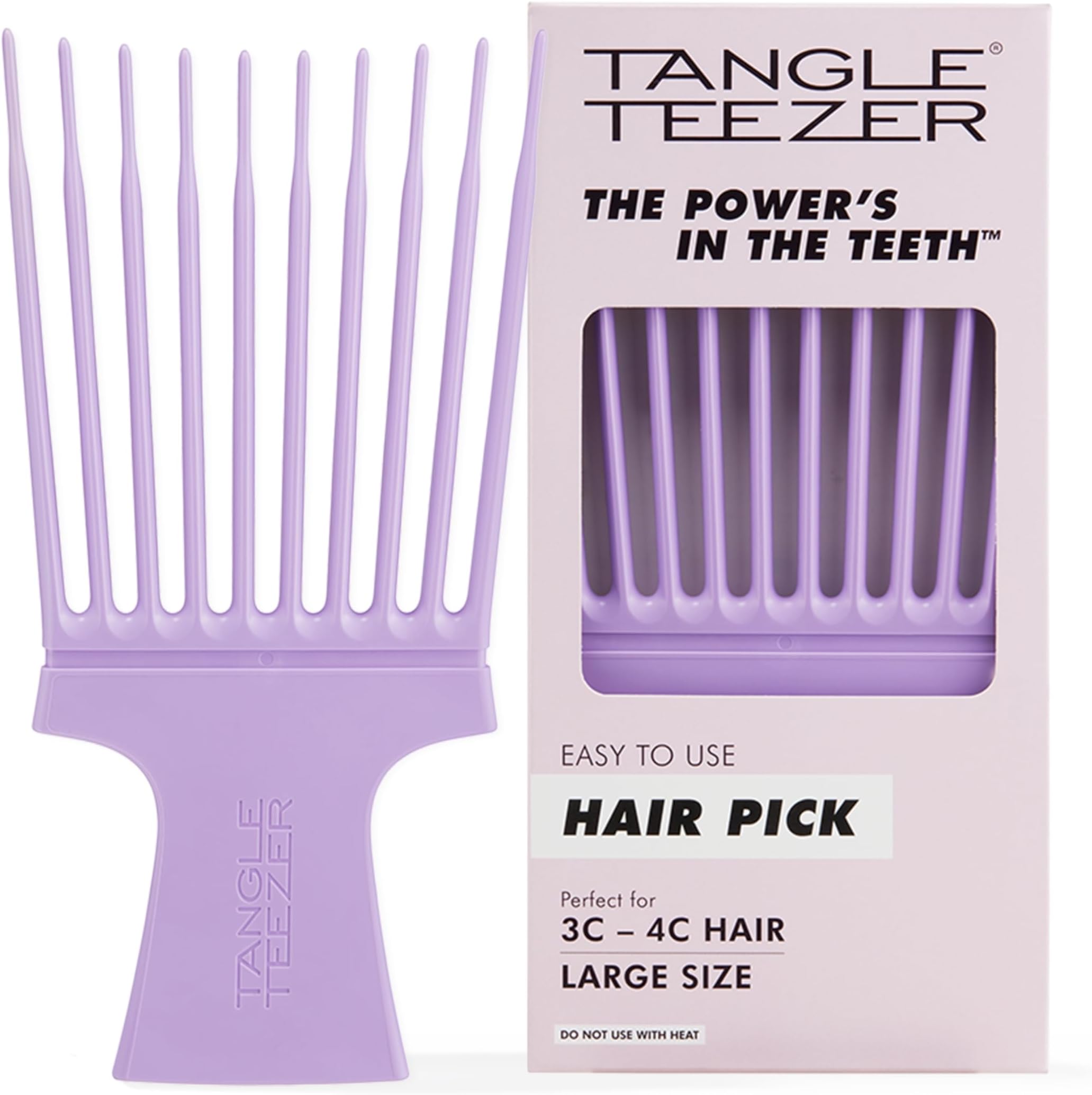Hair Pick for 3C to 4C Hair | Creates Lift & Volume | Lilac
