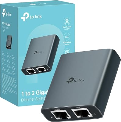 TP-Link EH210 – Switch ethernet,Adaptador Switch gigabit 1 a 2 Puertos RJ45, Splitter Duplicador,Carcasa de Aleación de Aluminio, hasta 1000 Mbps, Plug & Play, Compatible con Cat5e/6/7/8