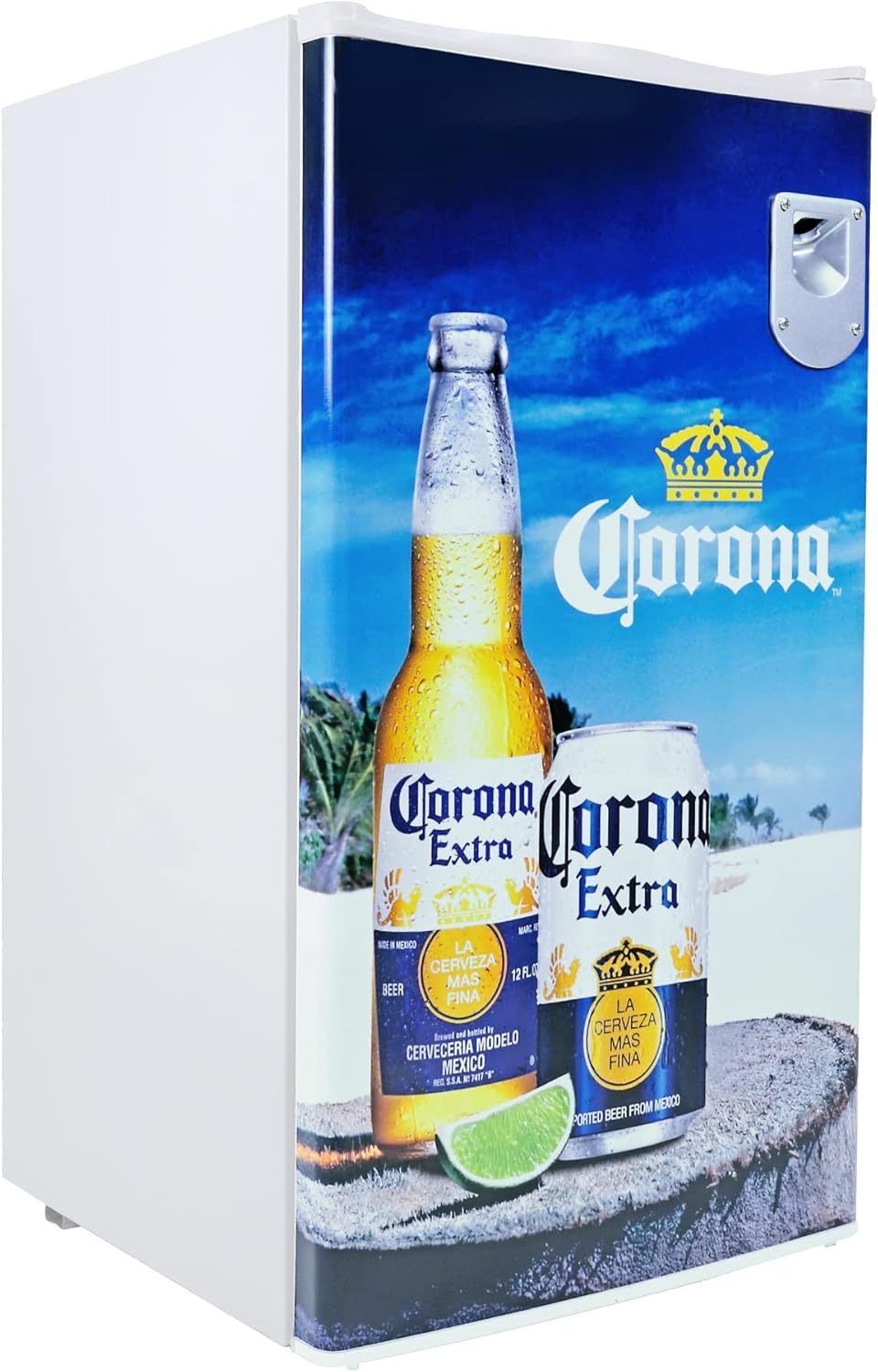 Corona Refrigerator - 3.2 Cubic Feet Capacity, White, Mini Fridge For Kitchen, Bedroom, Office, Dorms, Cuarto, Cool Storage For Wine, Drink, Beverages, Compact Free Standing, Neveras Pequeñpara