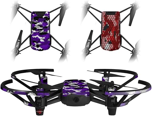 Skin Wrap 2Pack para DJI Ryze Tello Drone wraptorcamo color morado de camuflaje Digital Drone No Incluidas