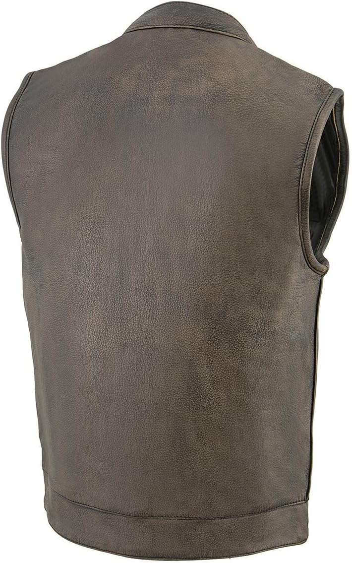 Milwaukee Leather Men's Club Style Motorcycle Vest -Premium Leather, Dual Closure, CCW Pockets, Patch-Ready Back - Image 8