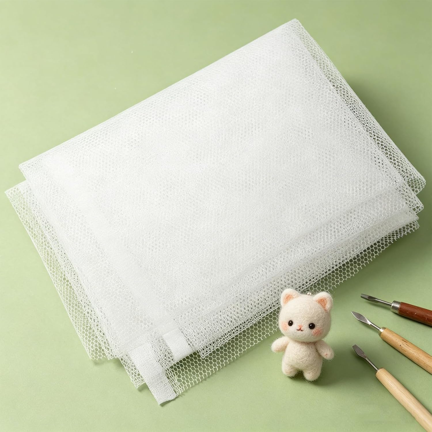 SOESFOUFU 4pcs Felt Wet Mat, 32.3"X19.7" Wool Gauze Needle Felting Tools, Wool Felting Supplies Wet Gauze Sheets for DIY Arts and Crafts Projects