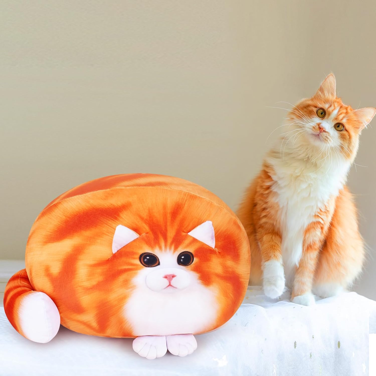 Achwishap Cat Plush,Soft Cat Stuffed Animals,Kawaii Cat Plush Toys,Cute Plushies Cat Body Pillow,Kitten Stuffed Animal Hugging Pillows Plushies Gifts for Kids Adults Birthday(Orange Cat,18”) - Image 6