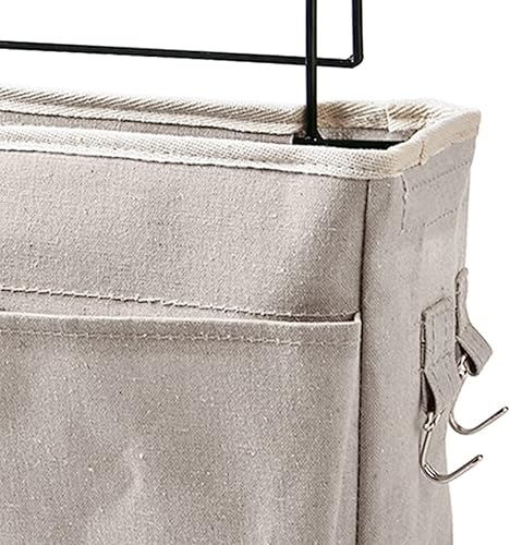 Miniatura 2 de Bolsa de almacenamiento para mesita de noche, bolsa colgante de algodón y lino, cesta organizadora de bolsillo para litera, dormitorio, habitaciones