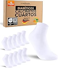 sockenkauf24 10 Pairs Diabetic Socks Short without Elastic and Seamless with Comfort Waistband Men Women Cotton