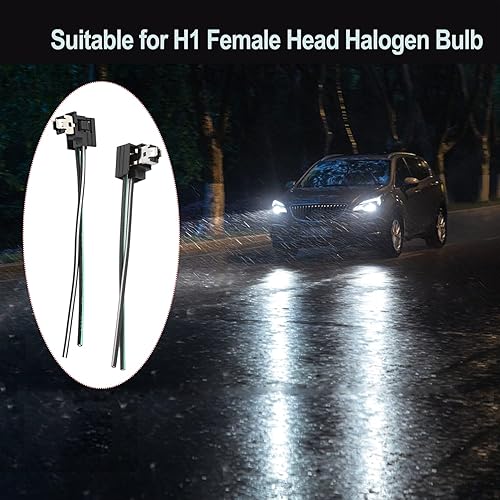 Miniatura 3 de Arnés de cableado de faros delanteros H1, arnés de enchufe de bombilla antiniebla de 12 V-24 V, adaptador de conector de cableado de lámpara para