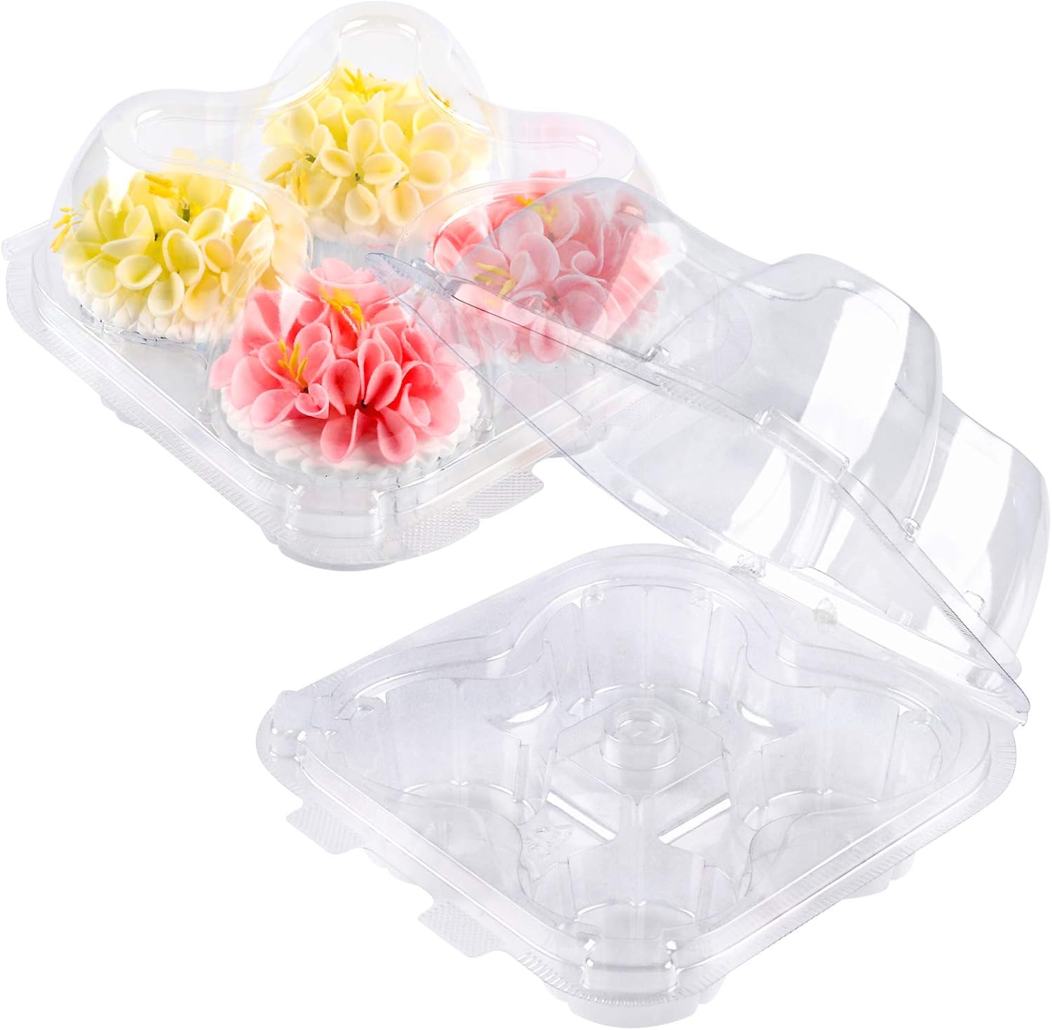 Sharlity Plastic Cupcake Containers Disposable Cupcake