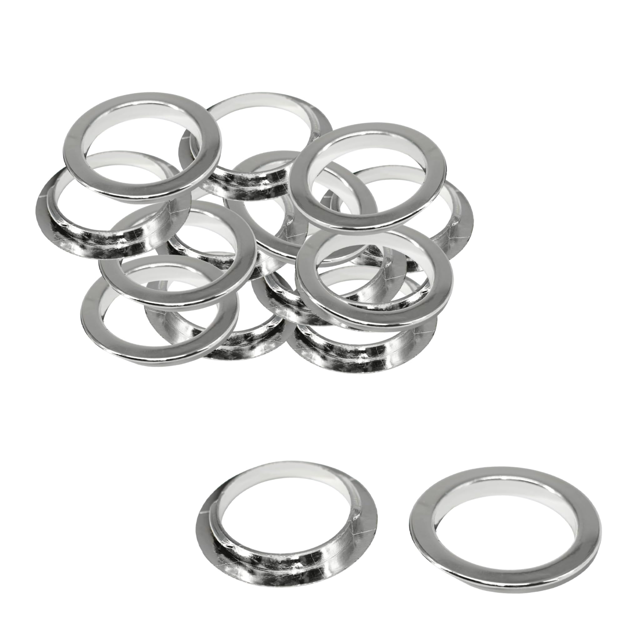 Trimming Shop Plastic Curtain Eyelets Round Shape Grommet Rings Clips for Window, Door, Room Curtains, Backdrop Attachment, DIY Drapery Supplies (40mm, Silver, 8pcs)