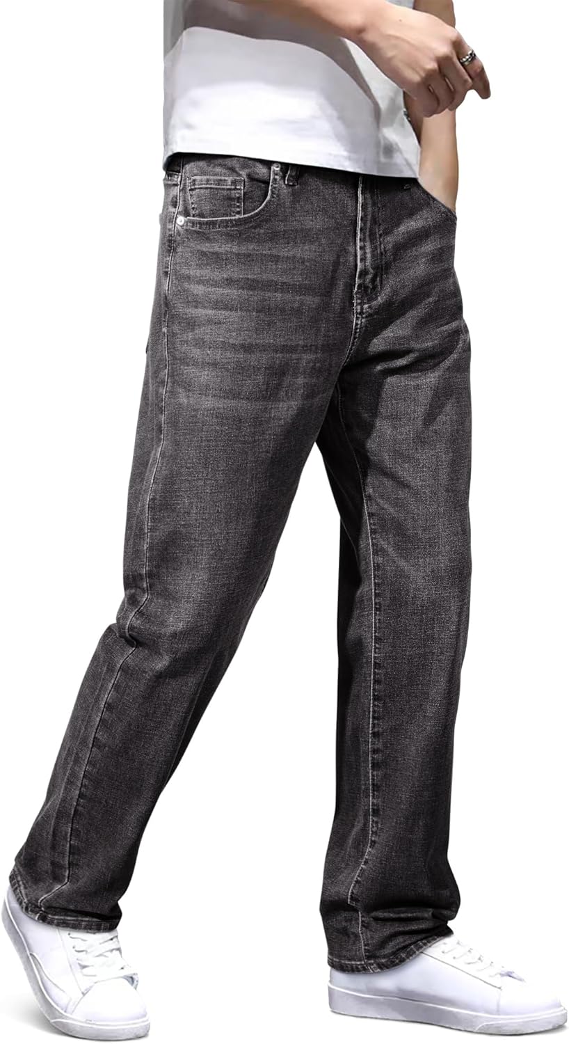 JMIERR Men's Regular Fit Straight Leg Jeans - Classic Casual Stretch Denim Pants for Men with 5 Pockets