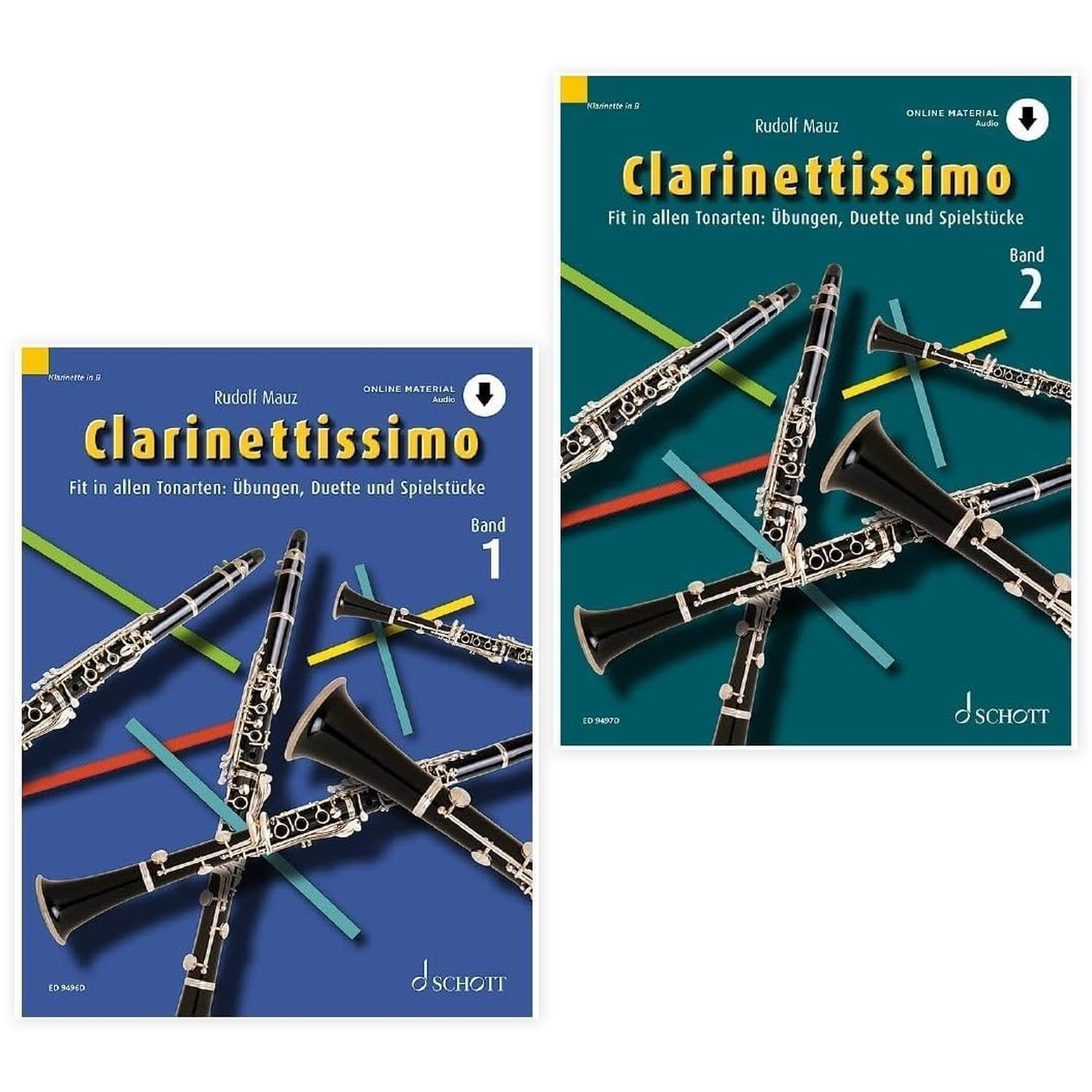 Clarinettissimo Bandas 1 y 2 + protector de pulgar Soundman (kit de iniciación) – Rudolf Mauz – ISBN: 9783795723019 y 9783795721602