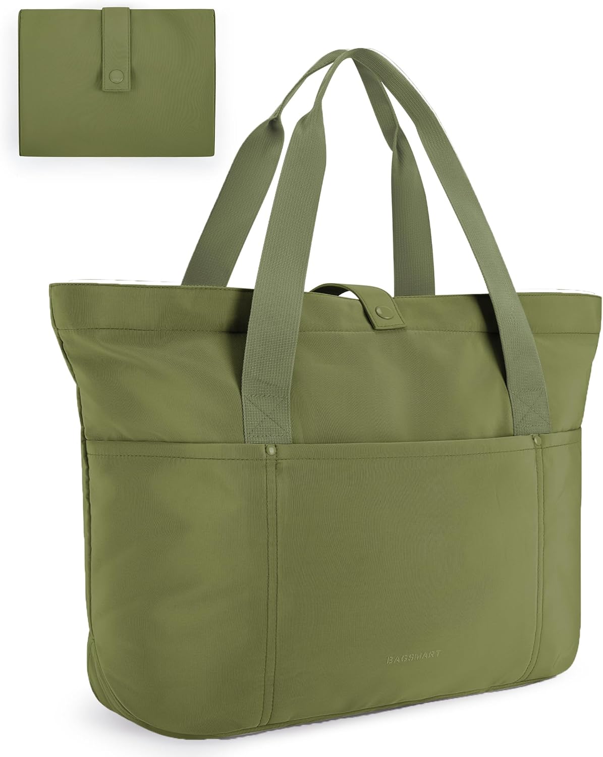 BAGSMART Tote Bag for Women, Foldable Tote Bag With Zipper Travel Large Shoulder Bag Handbag for Work