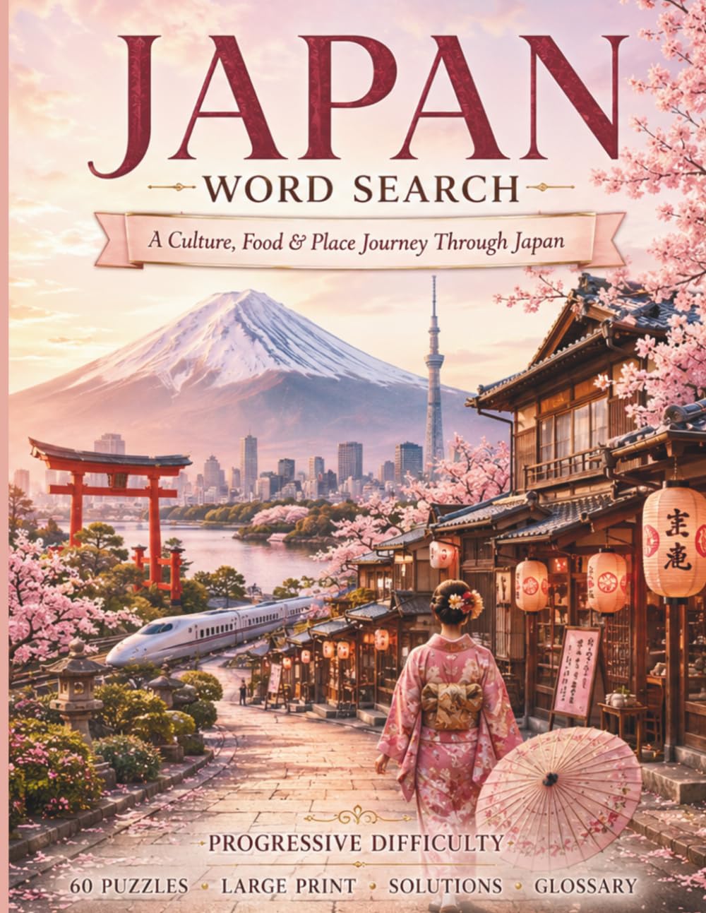 Japan Word Search: A Culture, Food & Place Journey through Japan (World Travel Word Search)