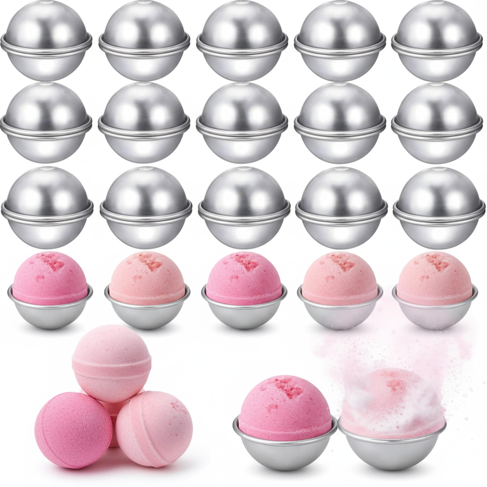 Patelai Bath Bomb Mold Kit, 16 Pcs 8 Set 2.4 Inch DIY Bath Bomb Mold Making