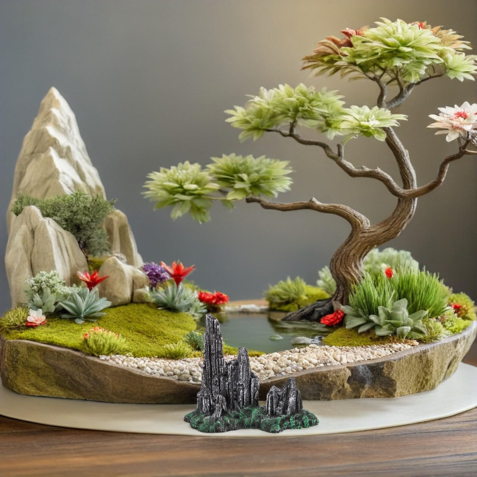 Decoración para Peceras Piedra Artificial Tamaño Extragrande Adorno Paisaje Rocalla para Acuarios Cueva para Camarones y Peces Piedra Resistente al Agua para Microdecoración