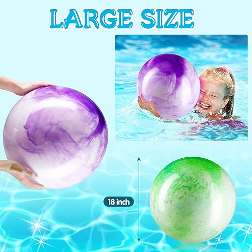 Miniatura 2 de 2 bolas inflables marmoleadas de 18 pulgadas, bolas inflables coloridas de nube grande, bolas de rebote de PVC para adultos, suministros de fiesta