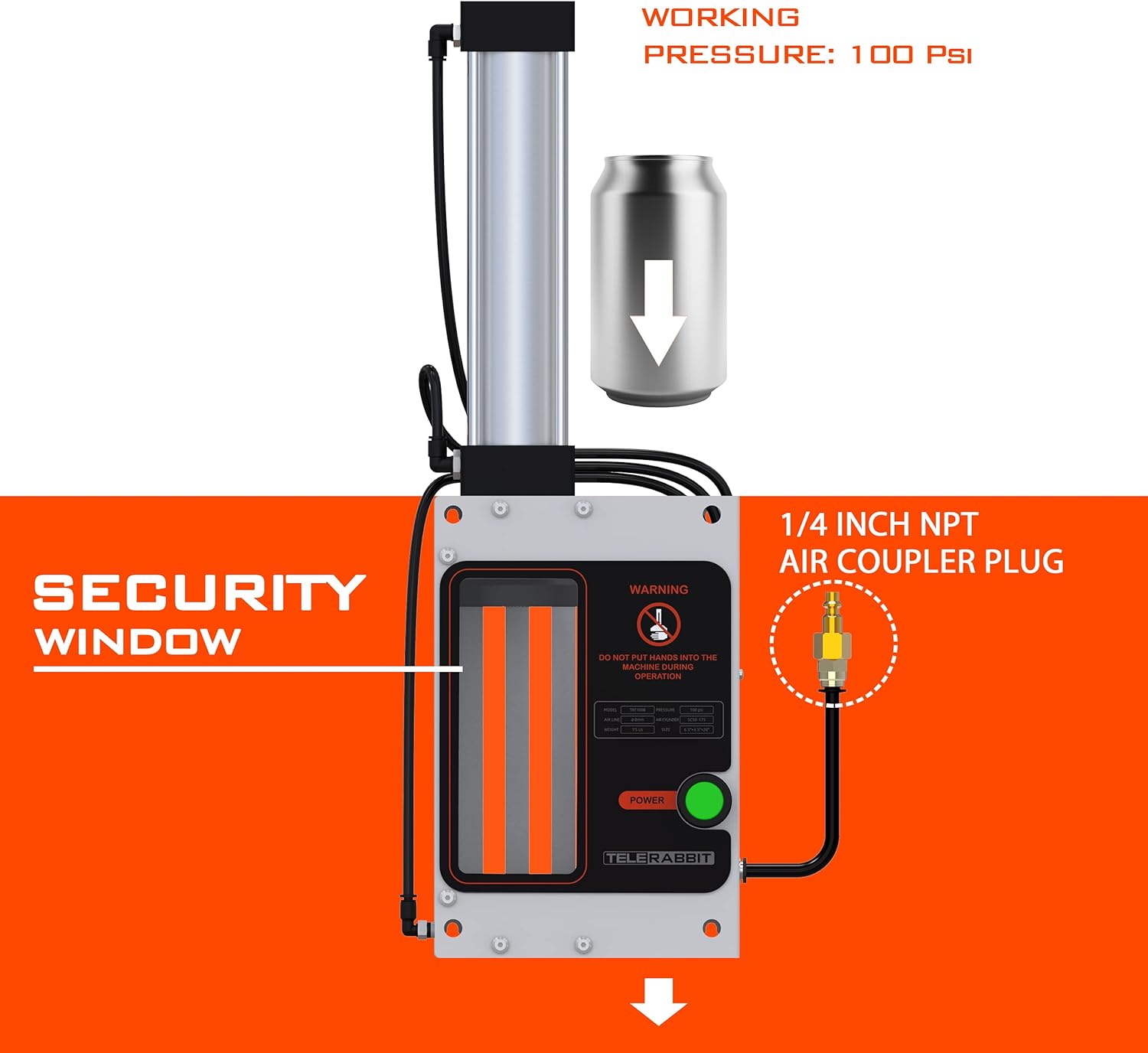 12oz/16oz Pneumatic Can Crusher, Aluminum Can Crusher for Recycling, Wall Mounted Can Smasher, Automatic Discharge after Crushed, Safe and Efficient Recycling Tools.