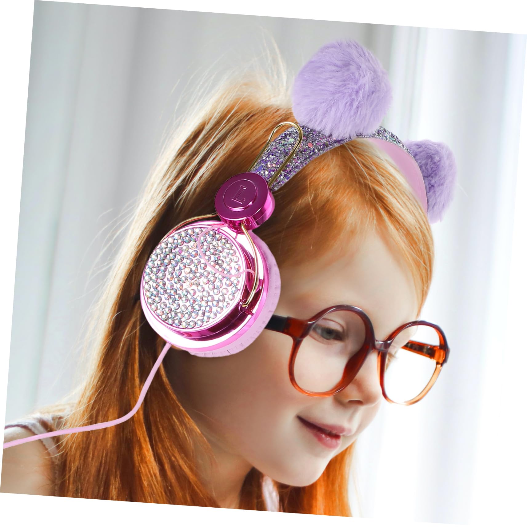 Uonlytech 3piezas Auriculares Infantiles De Peluche Control De Volumen Auriculares Estéreo Adorables para Música para Escuela y Viaje Diseño De Orejas De Animales Color Aleatorio