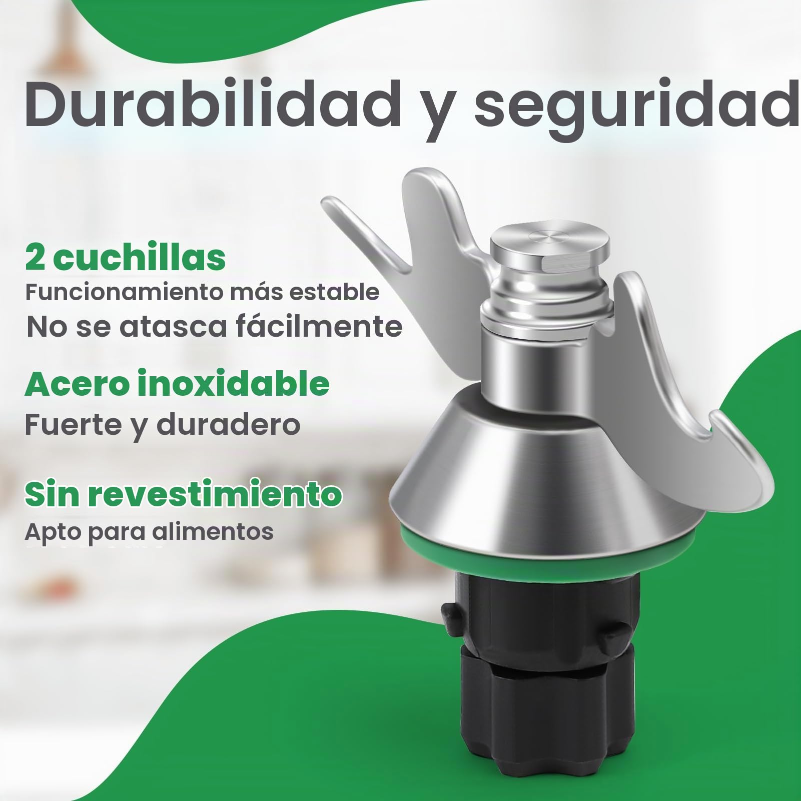 Cuchillas Mezclador para Thermomix TM6 TM7, Accesorios de Repuesto para Cuchillas de licuadora de aptas para Thermomix TM7,TM5,TM6, TMF, Evita la restos de Masa, Limpieza Rápida de la Cuchilla