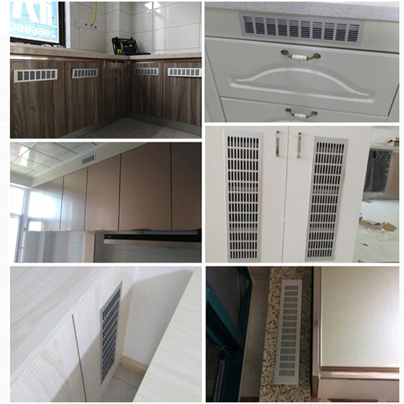 Kratka wentylacyjna 50/80/100 / 150mm szeroka obudowa ze stopu aluminium Wentylator wentylacyjny Kratka wentylacyjna do szaf Cupboar Akcesoria sprzętowe