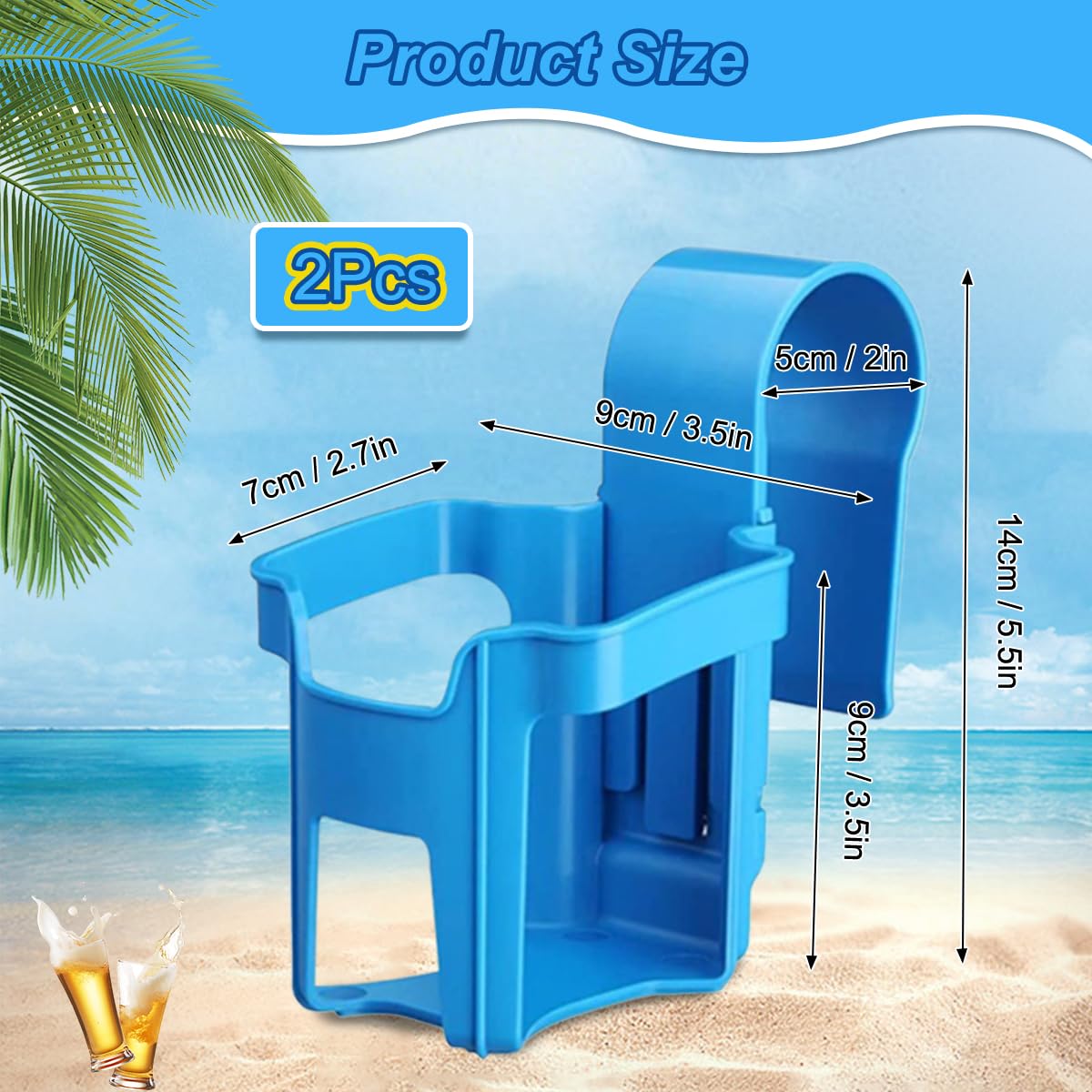 4 Piezas Portavasos de Piscina, Portavasos Colgantes para Piscina, Soporte para Bebidas Piscinas, Portavasoss Junto a la Piscinas Desmontable, Accesorios Piscin-a Portavasoss Colgante para Verano