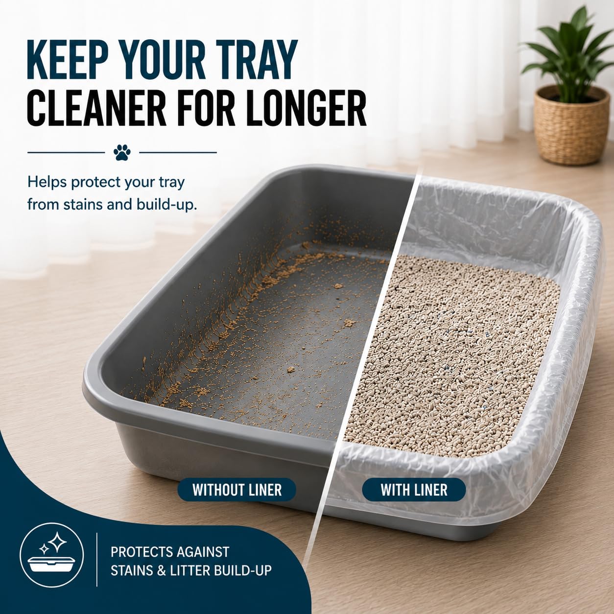 HayaHome Eco - 50 sacchetti per lettiera per gatti grandi, resistenti, su rotolo, 40 μm, 80 x 36 cm, in plastica antigraffio, ecologici, 100% materiale riciclato