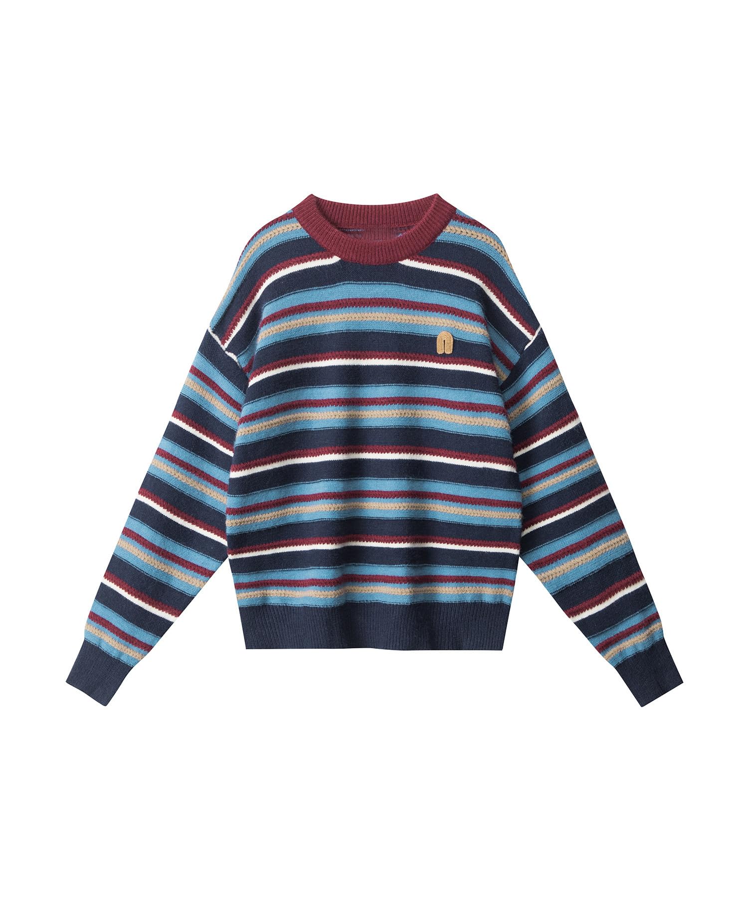 Bakyarder Unisex Striped Crewneck Sweater Casual Soft Knit Pullover Fall Winter Long Sleeve Loose Fit Jumper
