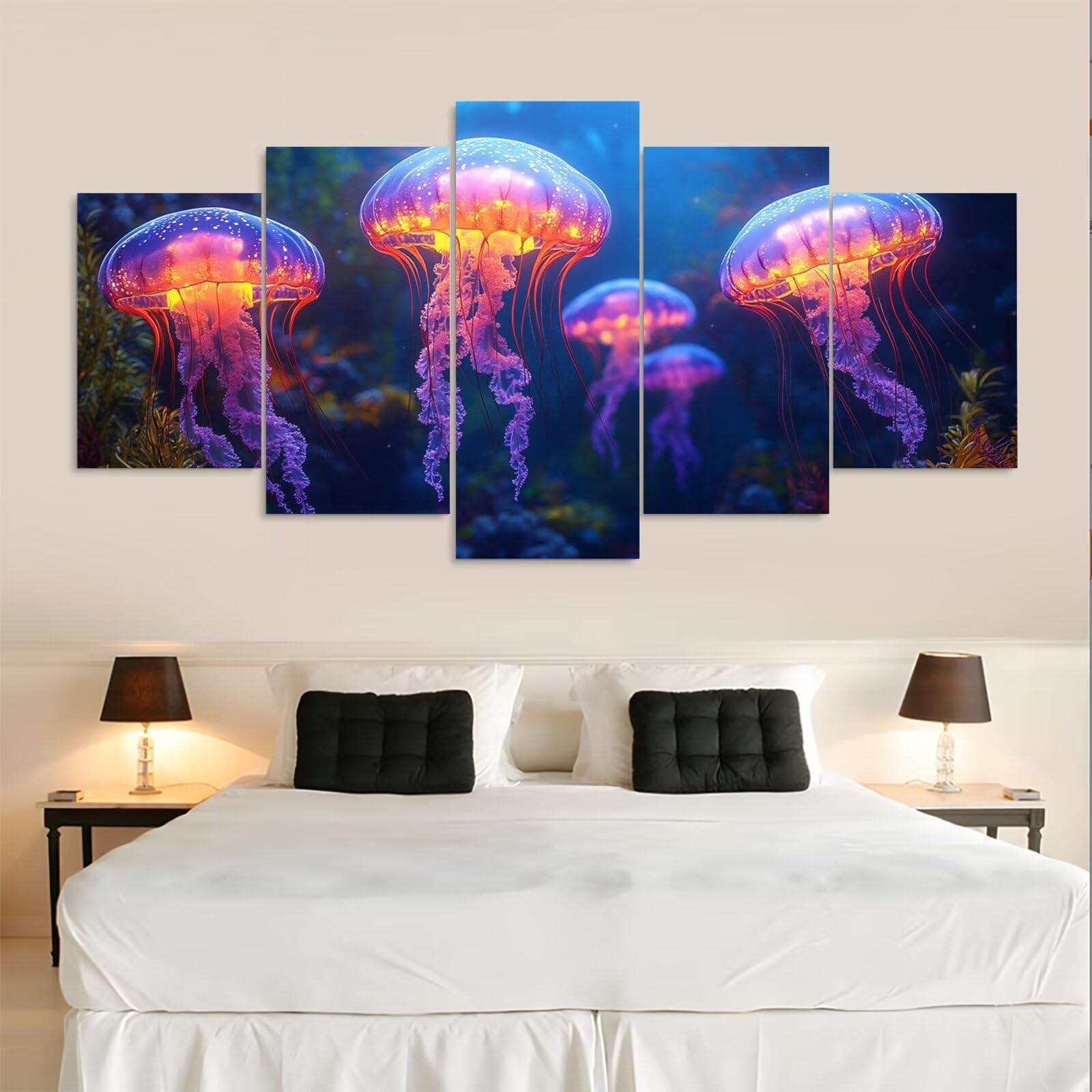 Duża sztuka diamentowa dla dorosłych, 5 sztuk 100 x 200 cm / 39 x 79 cali 5D, obraz diamentowy, meduza, DIY, pełne wiercenie, cekiny, kryształ, zestawy artystyczne, do malowania po numerach, dla