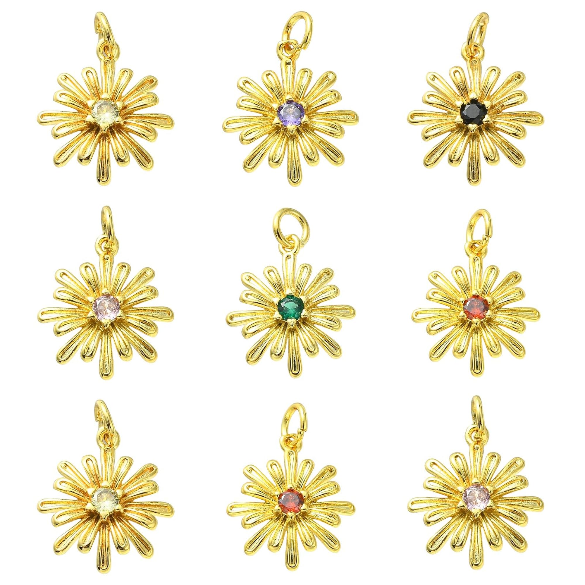 Cubic Zirconia Charms for DIY Jewelry Making, Assorted