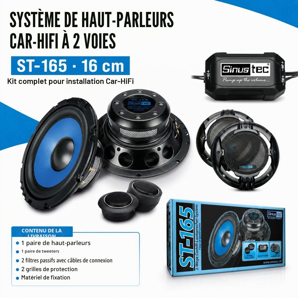 Sinustec ST-165 Enceintes Système 2 Voies [16 cm]