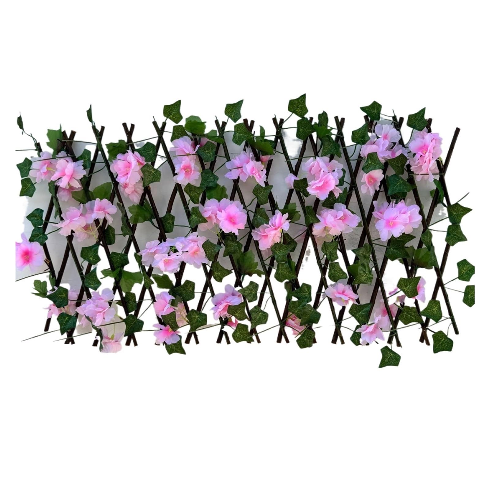 Luoaxinn 40Cm Cherry Blossoms Expandable Trellis Simulation Fence Outdoor Courtyard