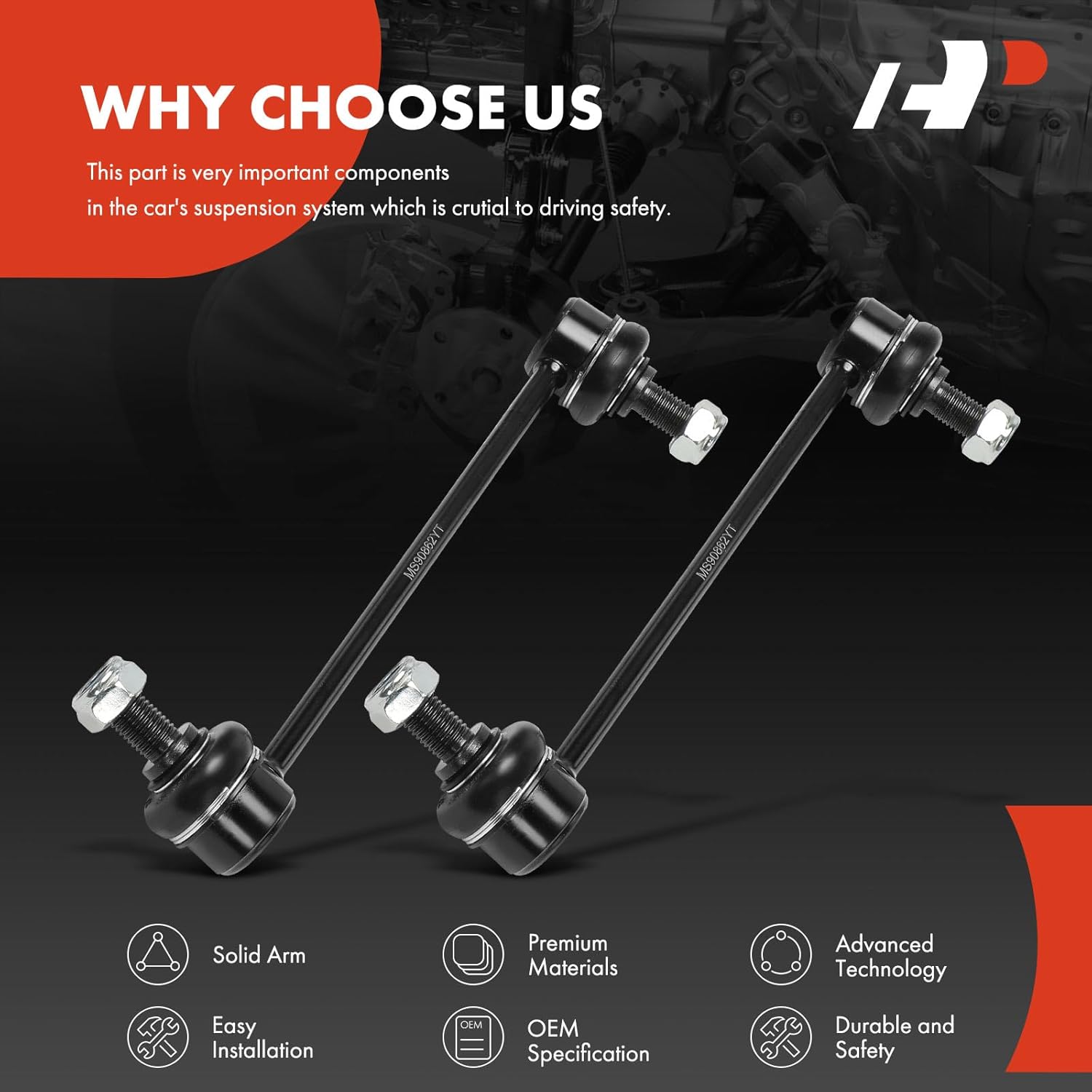 A-Premium 2 x Front Sway Bar Links Stabilizer Bar Links, Compatible with Kia Soul 2010 2011 2012 2013