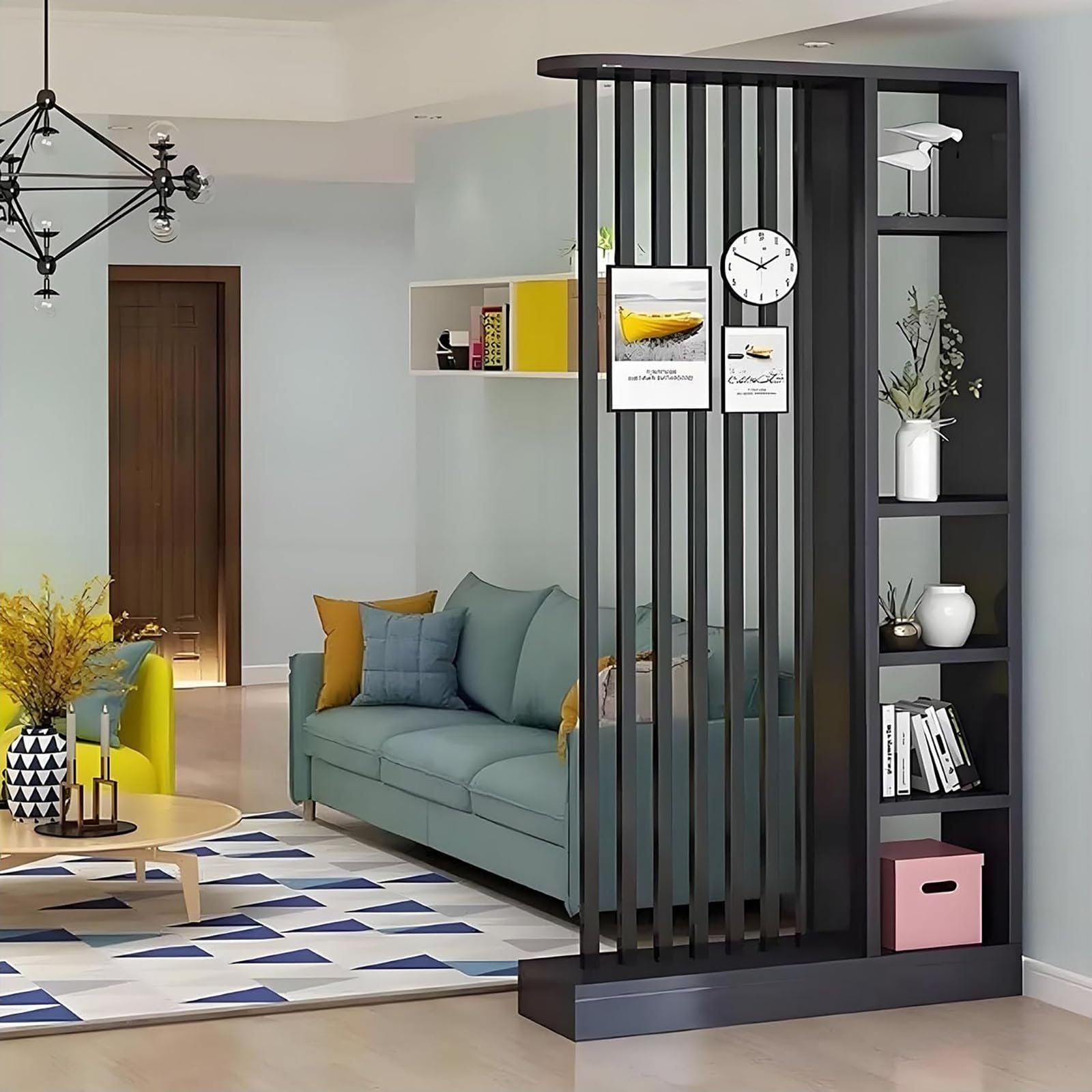 HSHBDDM Wall Room Divider,Freestanding Room Divider with Shelves,Wood Room Divider Screen with Storage Cabinet, Wall Divider for Room Separation, for