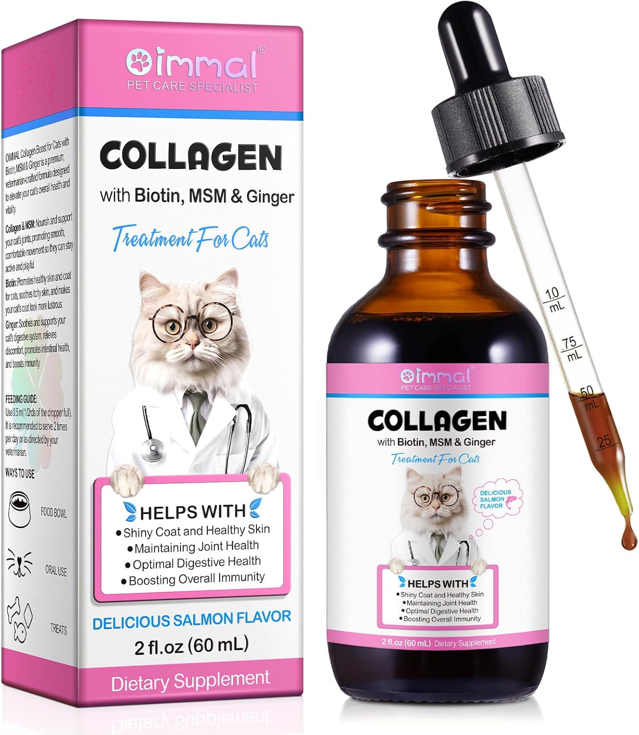 Liquid Collagen for Cats – Shiny Coat & Healthy Skin, Joint & Digestive Support – Salmon Flavor,60ml Liquid Collagen for Cats – Shiny Coat & Healthy Skin, Joint & Digestive Support – Salmon Flavor,60ml