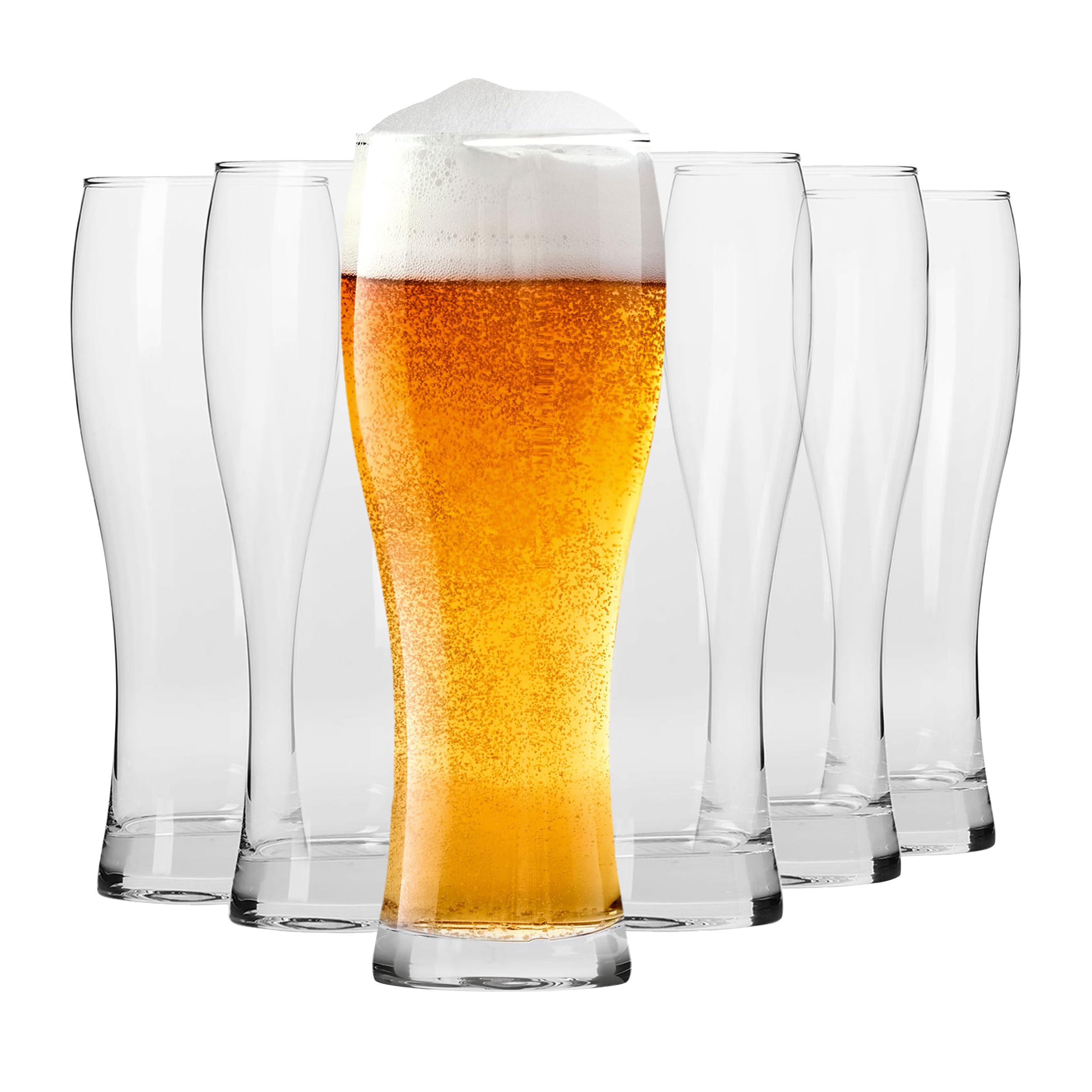 KROSNO Vasos de cerveza altos | Juego de 6 | 16.5 oz | Colección Chill | Perfecto para el hogar, restaurantes y fiestas | Apto para lavavajillas y microondas