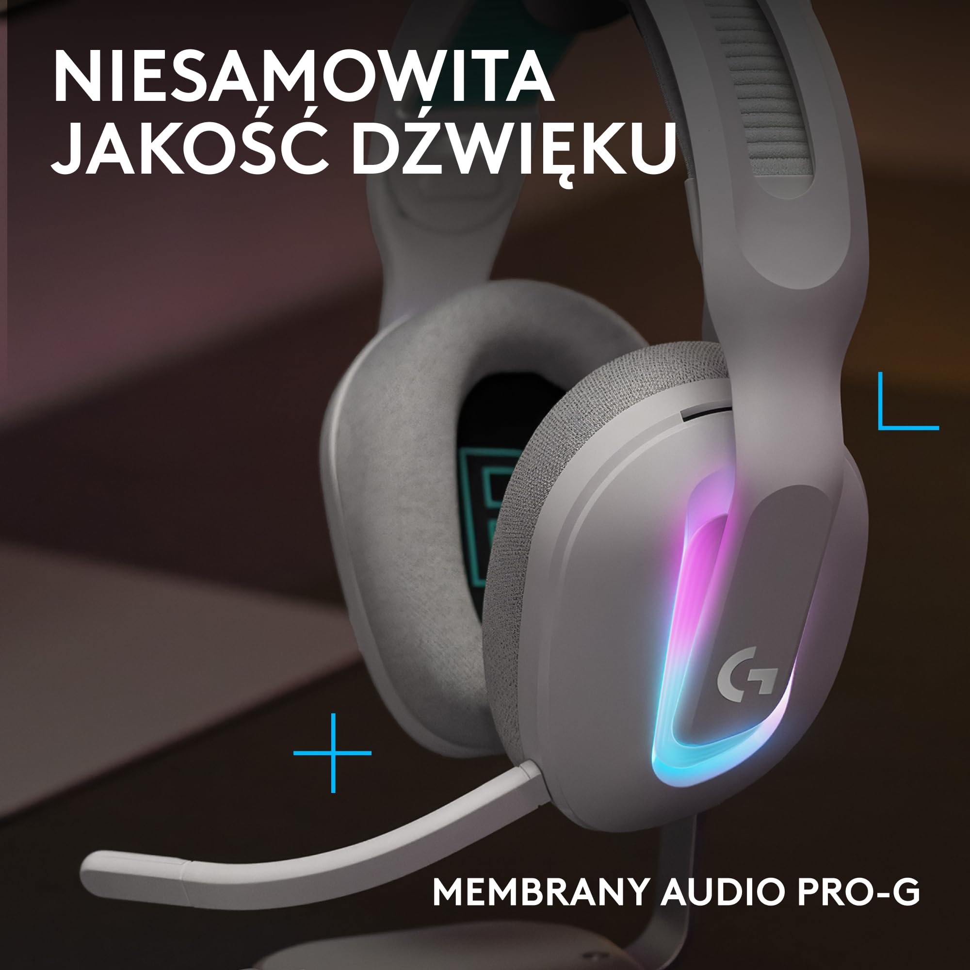 Logitech G G522 bezprzewodowy zestaw słuchawkowy do gier i bezprzewodowa mysz do gier G502 X PLUS–zestaw myszy i słuchawek LIGHTSPEED z podświetleniem RGB LIGHTSYNC – kompatybilne z PC/Windows-Biały