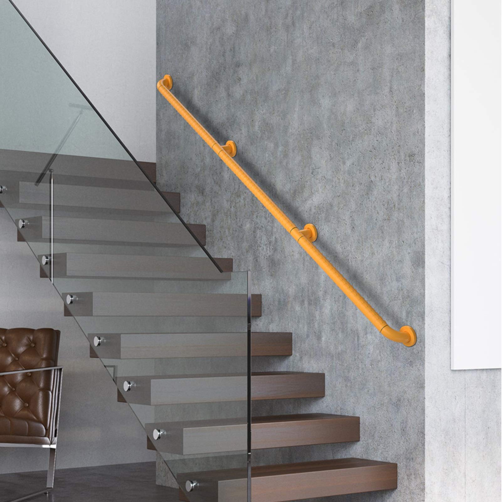 Rampe d'escalier 180 cm en inox idéale pour sécuriser l'accès au jardin