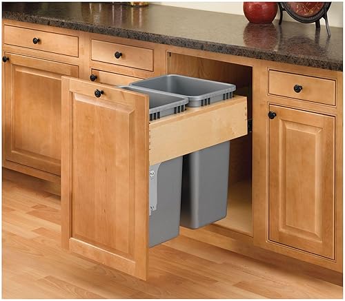 Miniatura 8 de Extraíble de basura doble de 50 cuartos de galón de madera