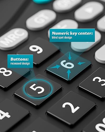 Miniatura 7 de Lichamp Calculadoras de escritorio con botones grandes y pantalla grande, calculadora de escritorio de oficina básica de 12 dígitos con energía