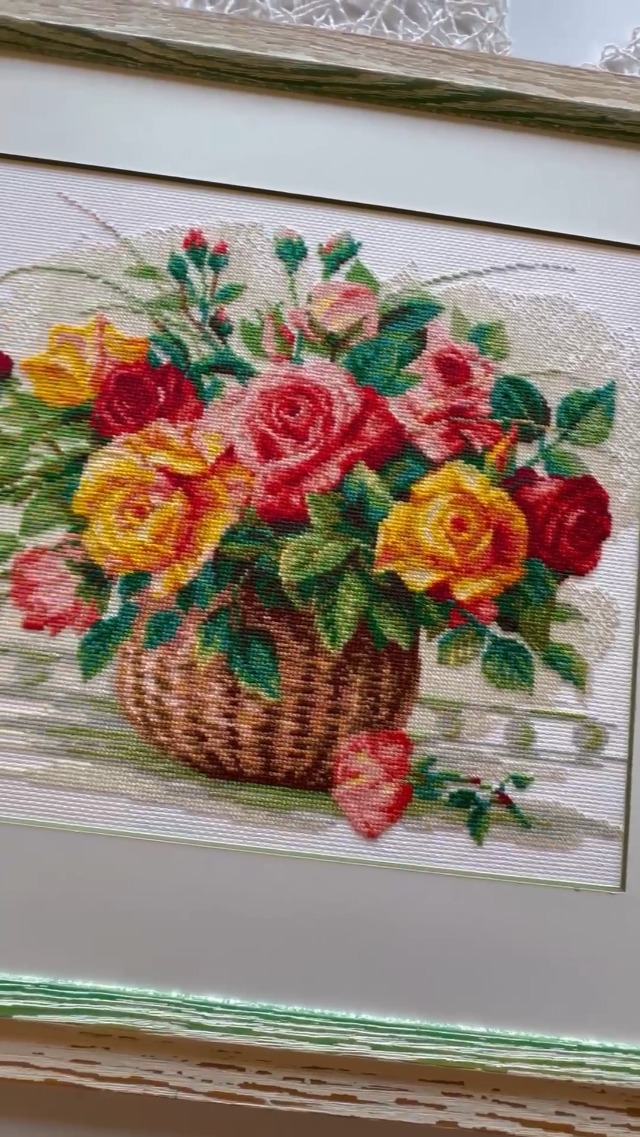 Amazon.com: RIOLIS - Basket with Roses 1722, Floral Cross Stitch