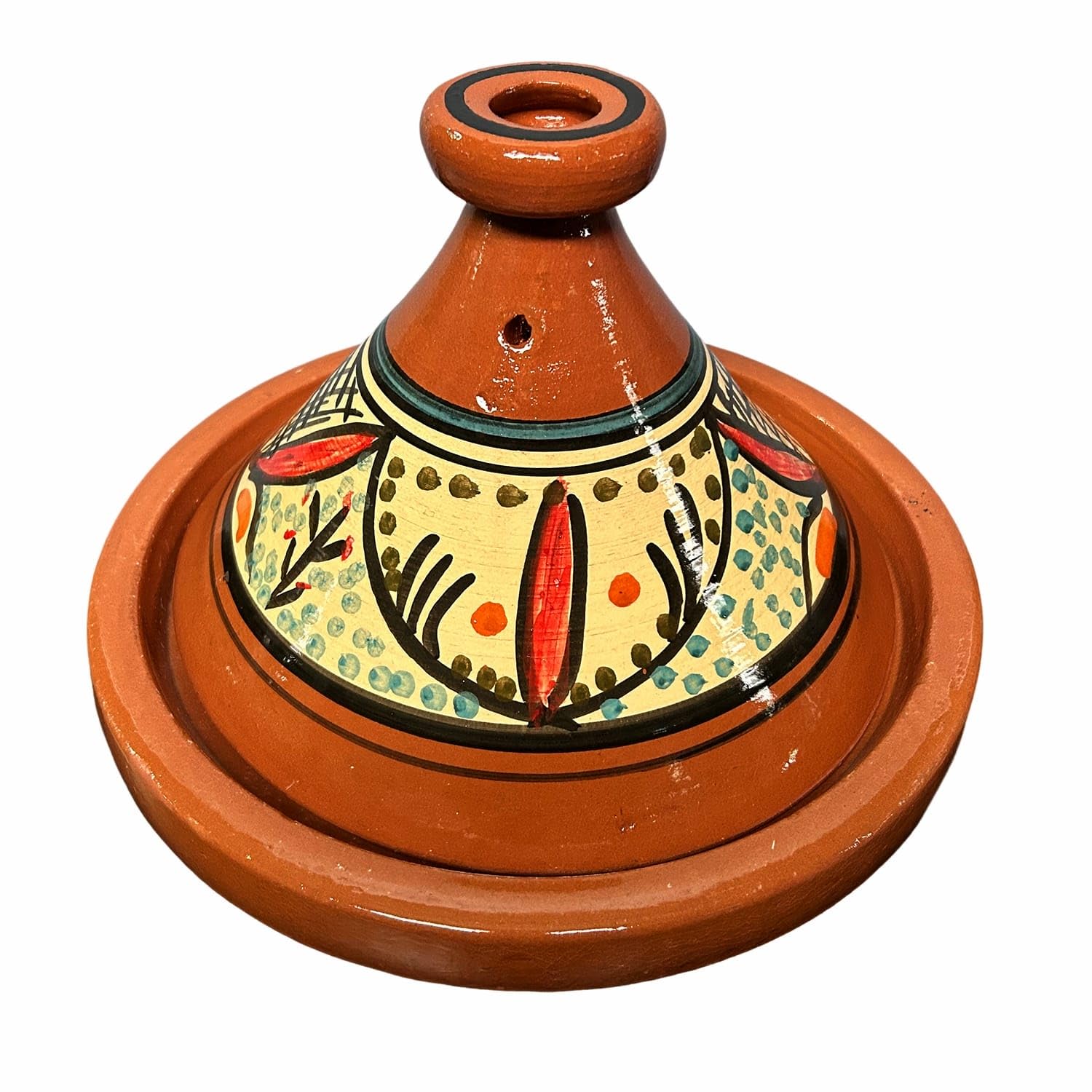 Tajine XL 35 cm in Terracotta Dipinta a Mano – Pentola Tradizionale Marocchina/Tunisina + Ebook Gratuito 2611251348