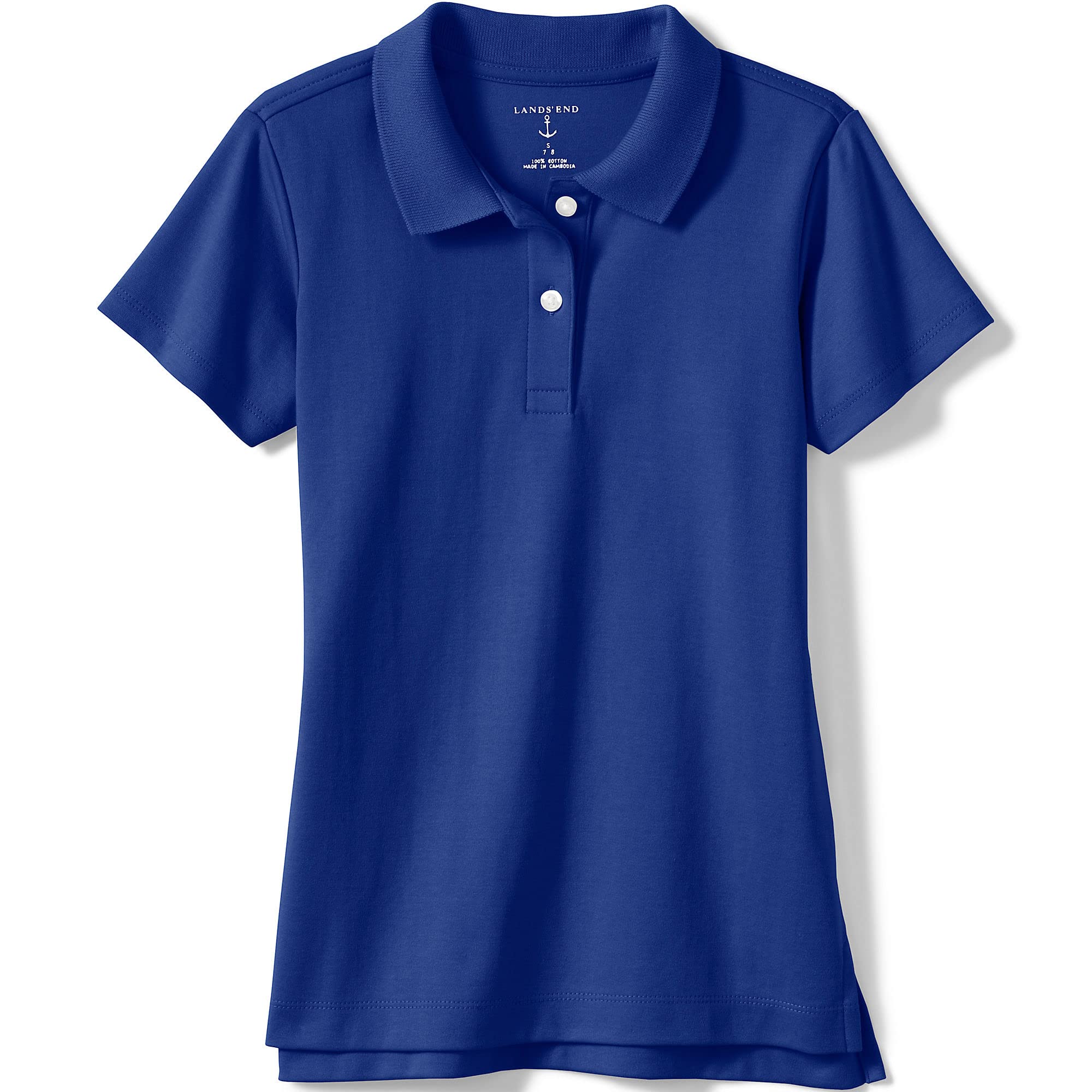 Lands' End School Uniform Girls Short Sleeve Feminine Fit Interlock Polo Shirt