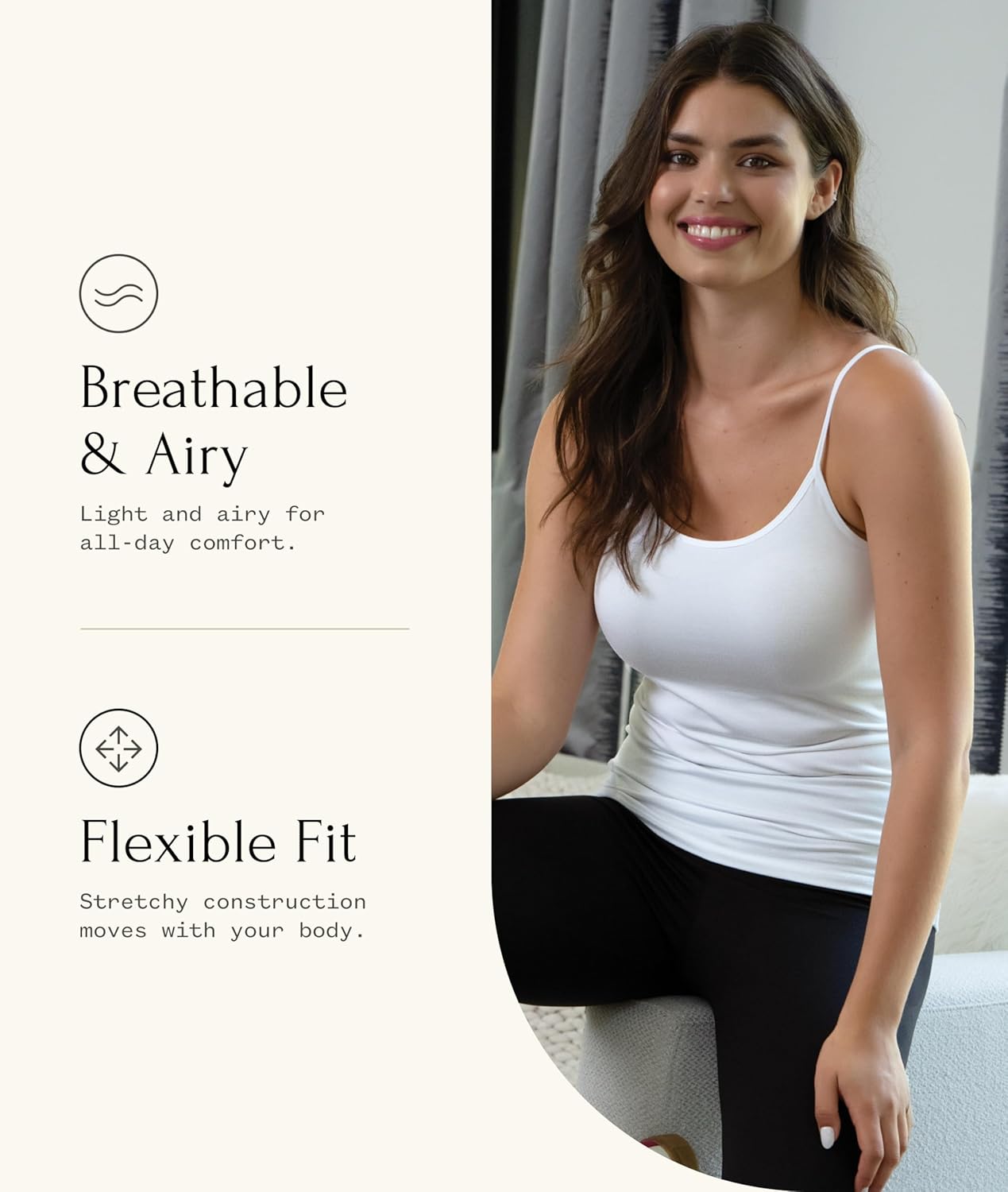 Felina Adjustable Camisole Tank Top - Premium Micro Modal Womens Tank Tops - Soft, Breathable, and Versatile Undergarment - Image 3