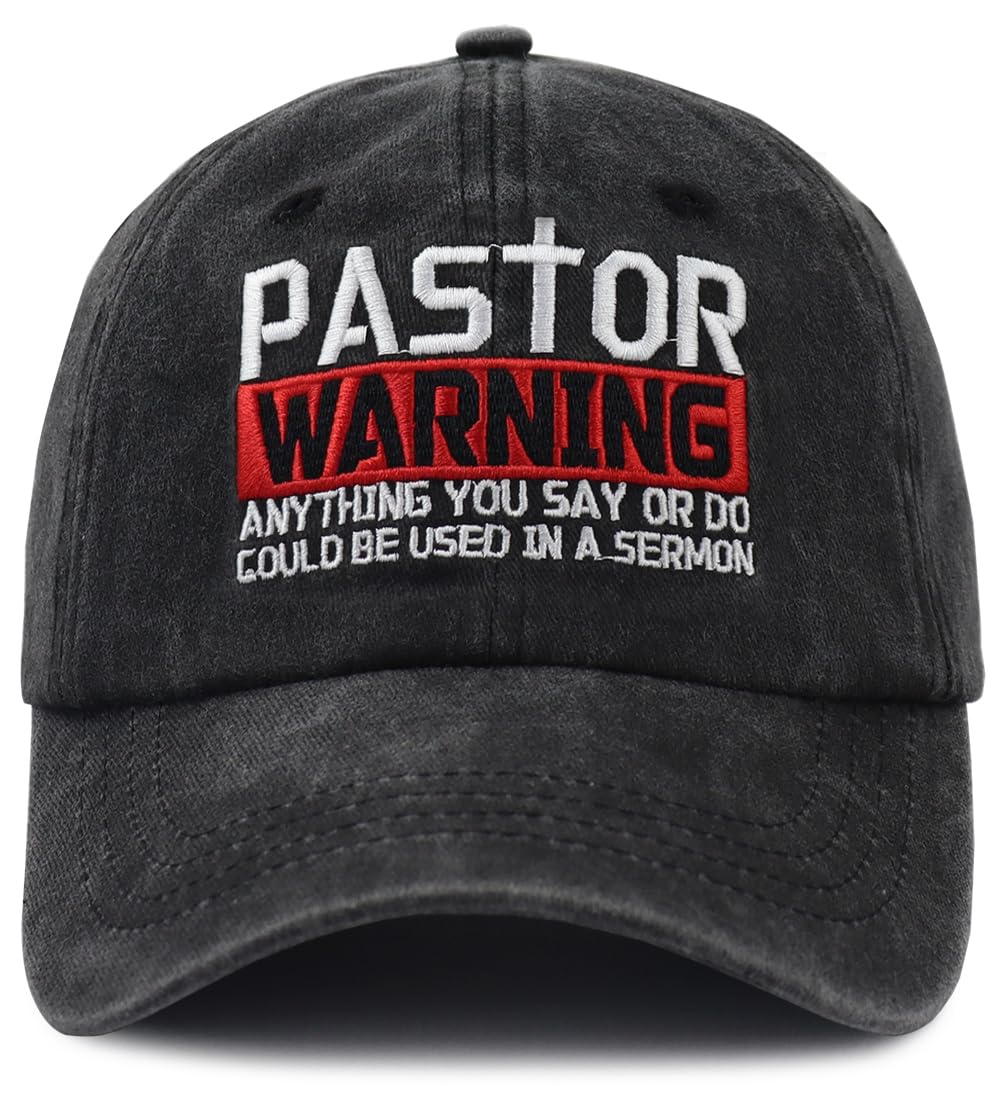 Pastor Warning Anything You Say Or Do Could Be Used in a Sermon Hat for Men Women, Adjustable Embroidered Cotton Baseball Cap