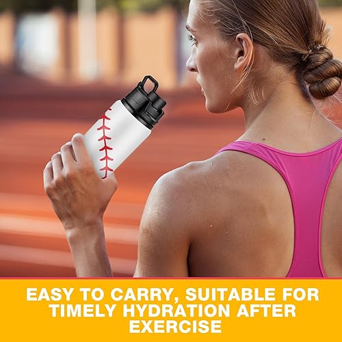 Miniatura 5 de Umigy 10 botellas de agua de sóftbol de aluminio, regalos de softbol a granel, vaso de béisbol a granel, botella deportiva con tapa a presión, a